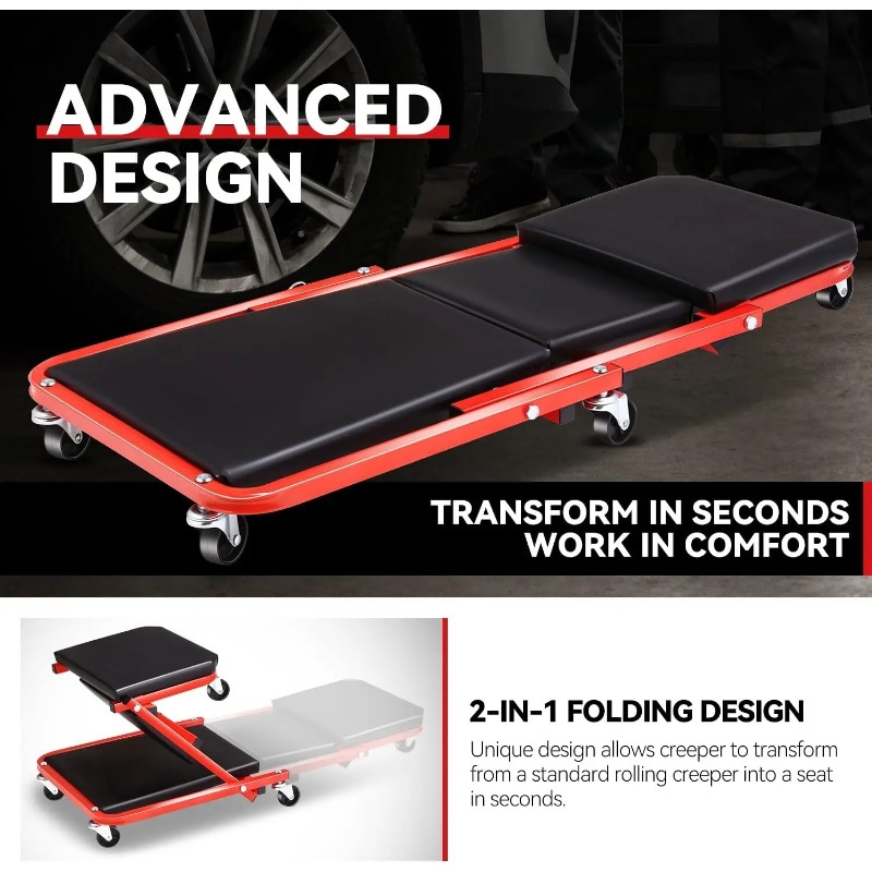 Foldable Z Creeper 2in1 Rollin - đánh giá và giá Garage Creeper Roller