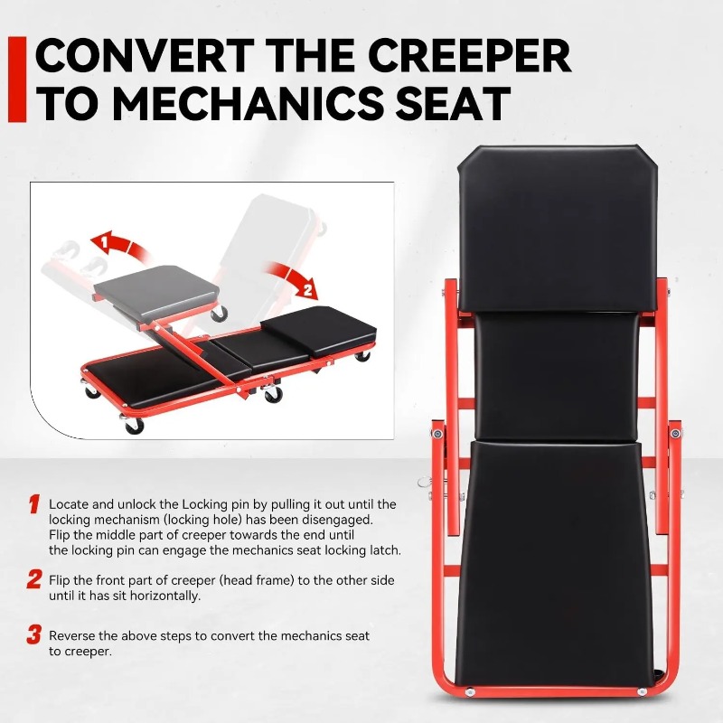 Foldable Z Creeper 2in1 Rollin - đánh giá và giá Garage Creeper Roller