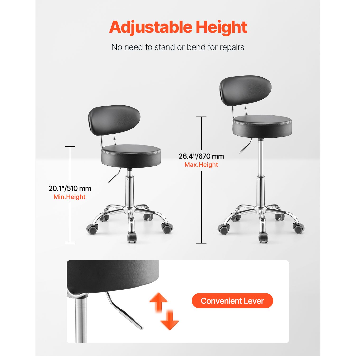 Shop Stool with Backrest, Pneu - đánh giá và giá Garage Creeper Roller
